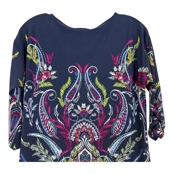 Chico’s Ruched Sleeve Jersey Dress Petite Size Extra Small 00P Shift - Picture 10 of 10